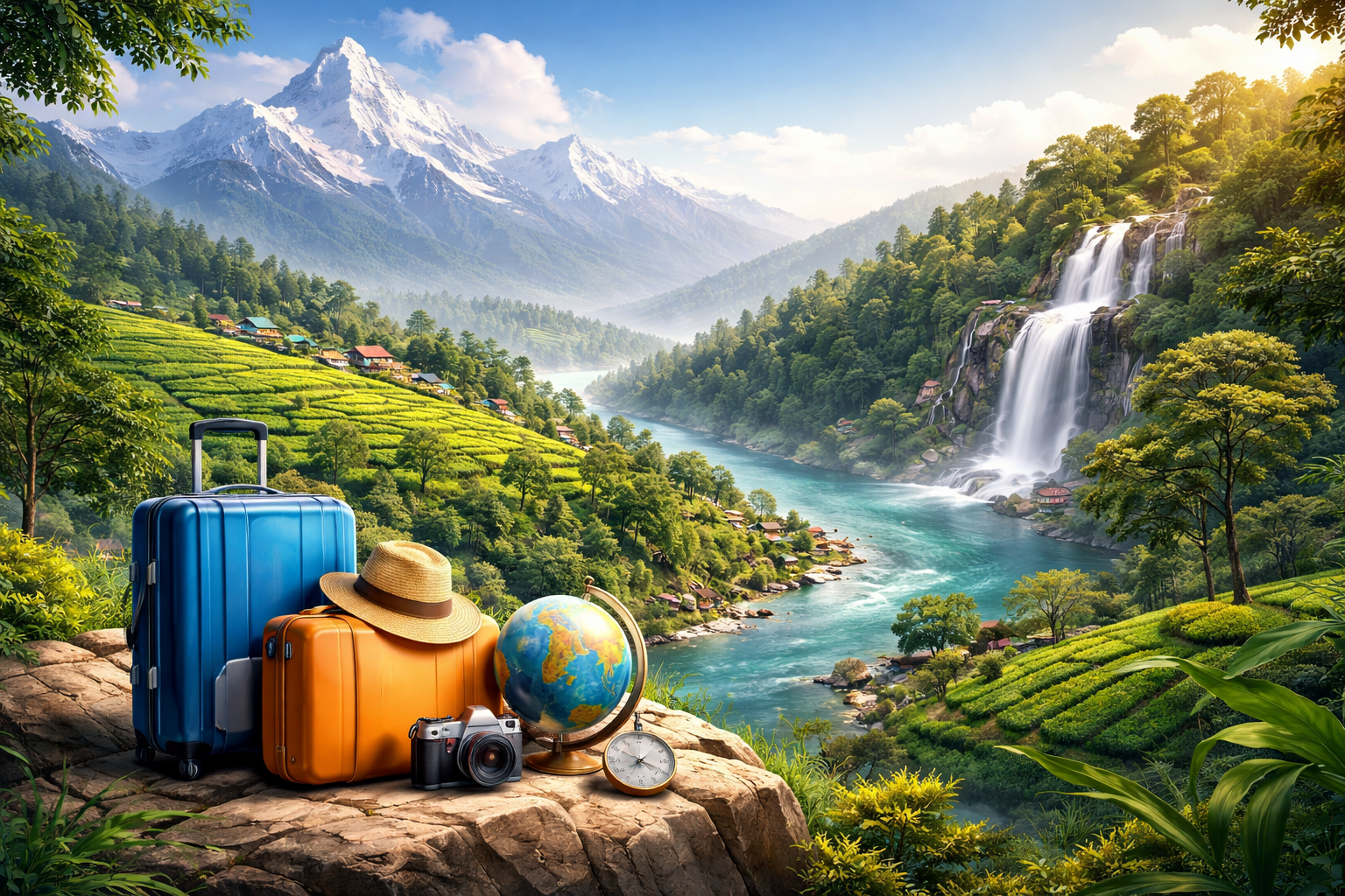 Happy family enjoying winter holiday